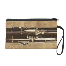 Bassoon Sections on Wood Effect Wristlet Purses