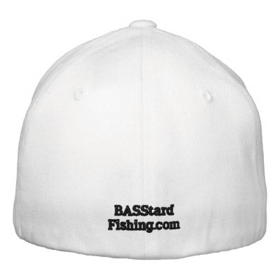 BASStard Fishing Logo Hat White Embroidered Baseball Cap by BASStardFishing
