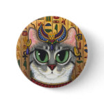 Bast Goddess Egyptian Bastet Cat Art Button