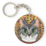 Bast Goddess, Egyptian Bastet Cat Art Keychain
