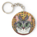 Bast Goddess, Egyptian Bastet Cat Art Keychain