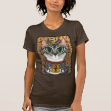 Bast Goddess Egyptian Bastet Cat Art T-Shirt