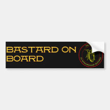 bastard on board bumper sticker