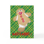 'BASTARDS !' gingerbread man cookie humorous cardI