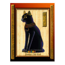 BASTET ~ Egyptian Cat God Historic Art Postcards