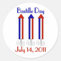 Bastille Day Tees and Gifts for Kids, Adults Round Stickers