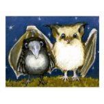 Bat and raven post card