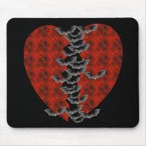 Bat Heart Mouse Pads