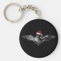 Bat in a Santa Hat Key Chains