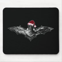 Bat in a Santa Hat Mousepads