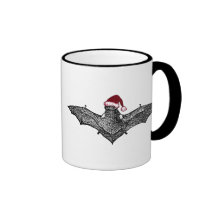 Bat in a Santa Hat Mugs