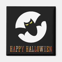 Bat in front of full moon cute spooky Halloween Fridge Magnets