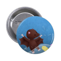 Bat loves water - pin badge