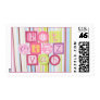 Bat Mitzvah Invitation Candy Stripes Stamp