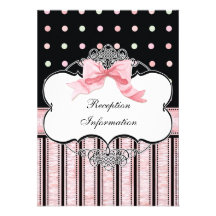 Bat Mitzvah Invitation - French Bow Dot Swirl