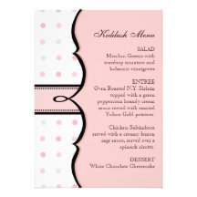 Bat Mitzvah Invitation - French Bow Dot Swirl
