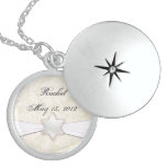 Bat Mitzvah Keepsake in cream and white satin Locket