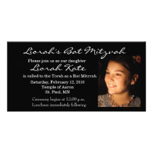 Bat Mitzvah Photo card template