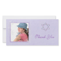 Bat Mitzvah Purple Personalised Photo Card