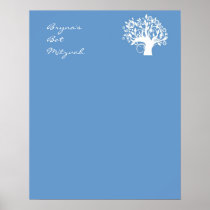 Bat Mitzvah Sign In Board Blue Tree of Life Posters