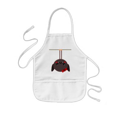 bat on a wire vampire aprons by anacletocold