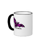 BAT OUT OF HELL WITH PURPLE FLAMES AND LIGHTNING MUG
