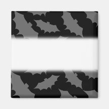 Bat Pattern, Black and Grey. Refrigerator Magnets