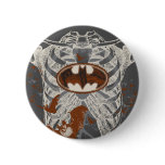 Bat Symbol Ribcage Vintage Collage Pinback Buttons