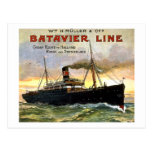 Batavier Line - Vintage Travel Post Cards