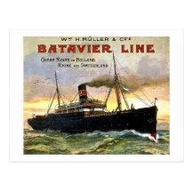 Batavier Line - Vintage Travel Post Cards