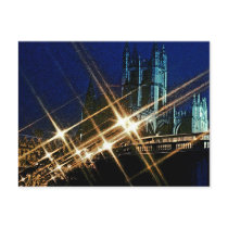 Bath Abbey at Night, Somerset, England, UK (1) Post Cards
