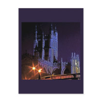 Bath Abbey at Night, Somerset, England, UK (2) Post Card