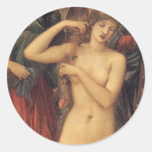 Bath of Venus, Burne Jones, Vintage Victorian Art Round Sticker