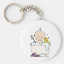 Bath Time Girl Tshirts and Gifts Key Chain