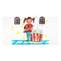 Bath Time Custom Photo Card