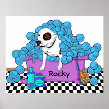 Bath Time Pit Bull Poster