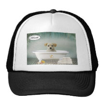 Bath time puppy mesh hats
