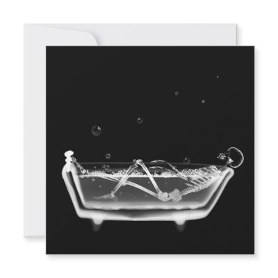Bath Tub X-Ray Skeleton Black & White by VoXeeD