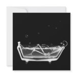 Bath Tub X-Ray Skeleton Black & White invitations