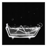 Bath Tub X-Ray Skeleton Black & White Announcements