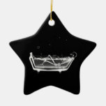Bath Tub X-Ray Skeleton Black & White Ornament
