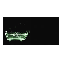 Bath Tub X-Ray Skeleton Green Custom Photo Card
