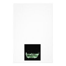 Bath Tub X-Ray Skeleton Green Custom Stationery