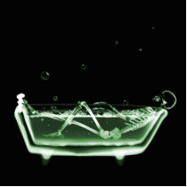 Bath Tub X-Ray Skeleton Green