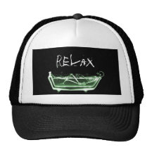 Bath Tub X-Ray Skeleton Green Trucker Hat