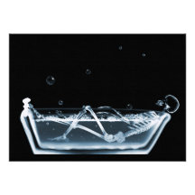 BATH TUB X-RAY VISION SKELETON - BLUE CUSTOM ANNOUNCEMENT