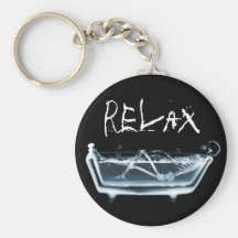 BATH TUB X-RAY VISION SKELETON - BLUE KEY CHAINS