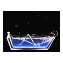 BATH TUB X-RAY VISION SKELETON - ORIGINAL PERSONALISED INVITES
