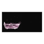 BATH TUB X-RAY VISION SKELETON - PINK photo cards
