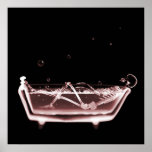 BATH TUB X-RAY VISION SKELETON - RED POSTERS